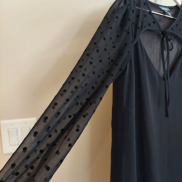 NWT ModCloth After the Aria Shift Dress Large Tie Neck Sheer Sleeve Whimsigoth - Picture 3 of 8